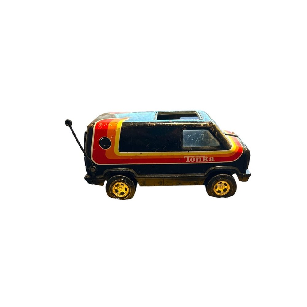 Vintage 1970s Tonka Black Van with Radio Antenia